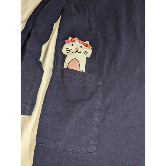 Hanna Andersson Pocket Art Dress Cat Double Pockets Size 10 Navy Size 140 - Picture 5 of 16
